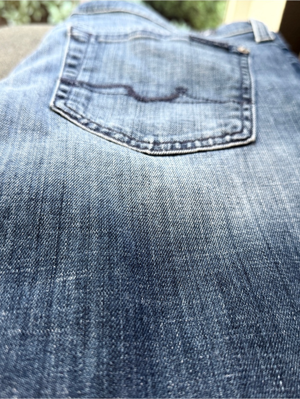 7 For All Mankind Vintage Bootcut Jeans Size 29 Squiggle Pocket Y2K - Picture 6 of 16